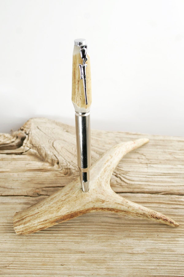 Pen Holder / Deer Antler Ink Pen Holder DEERPENH / Antler Pen