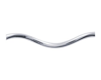 20 Sterling Silver 17.4mm Wavy Curved Tube Beads