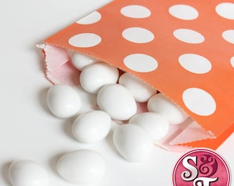 Dot Orange Goodie Favor Treat Bags - Qty 12