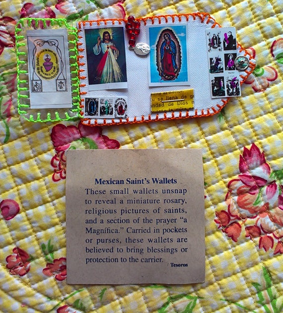 Mexican Saint Wallet Good Luck Charm Milagro Religious