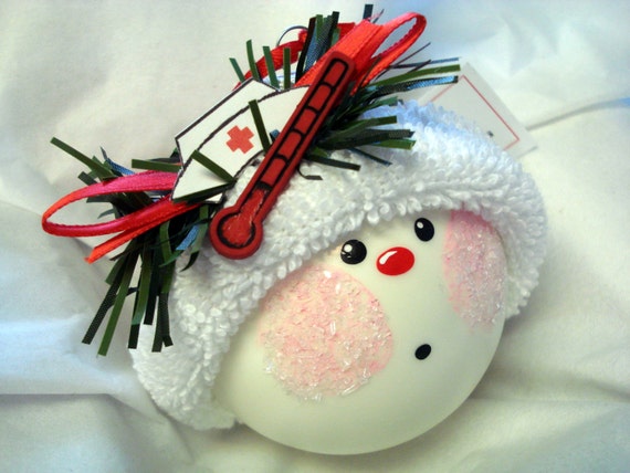 Nurse Handmade Christmas Ornament Hand by TownsendCustomGifts