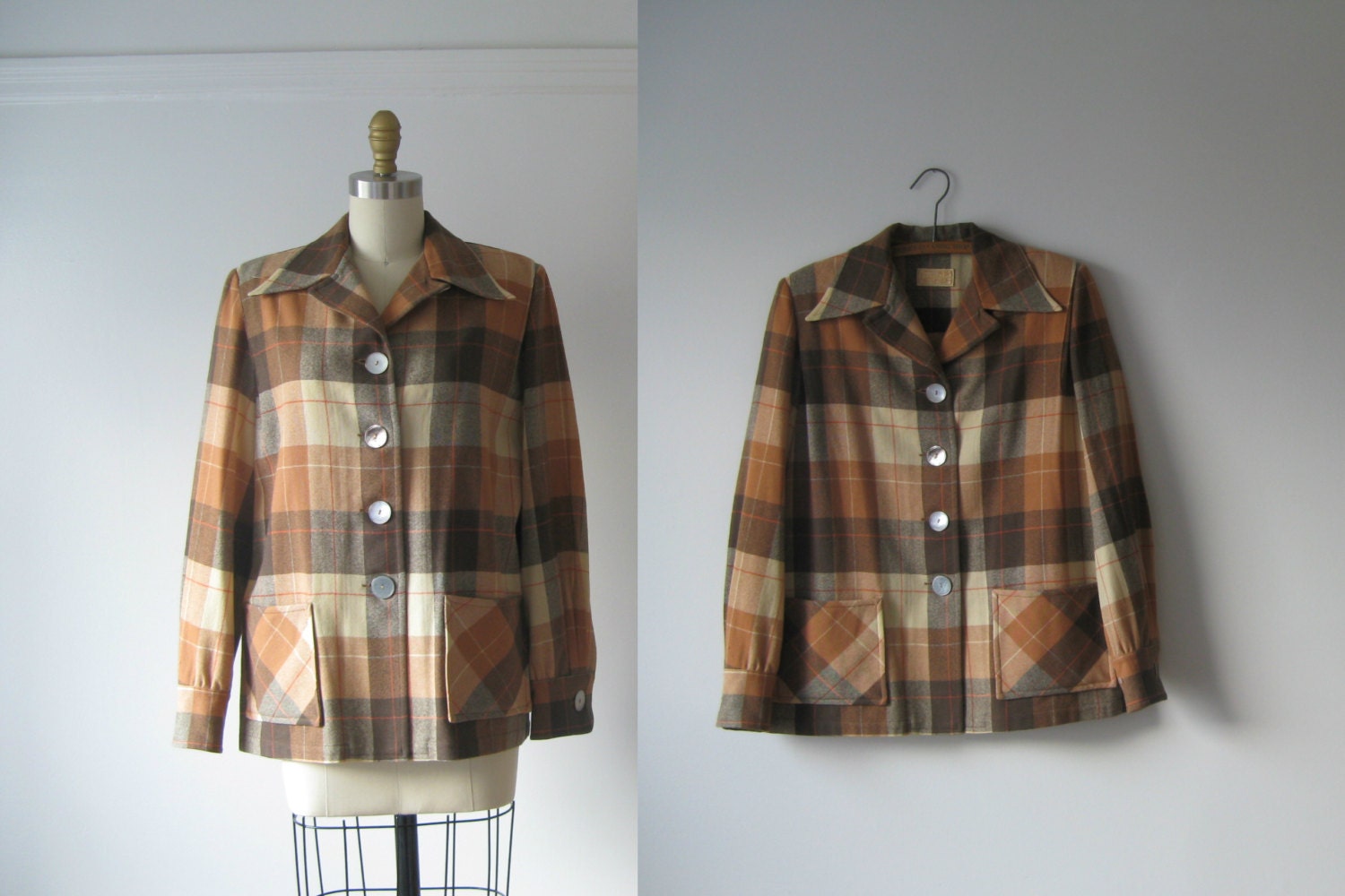 vintage Pendleton 49er jacket / plaid wool jacket