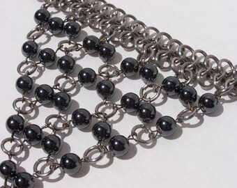 Chainmail handflower bracelet for medievalists, steampunk, belly dance, tribal, SCA