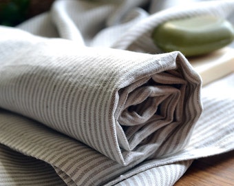 Linen Towel Gift Linen Bath Sheet Striped Linen Towel Bath Body Towel Eco Firendly Linen Towel 39 x 55 inches
