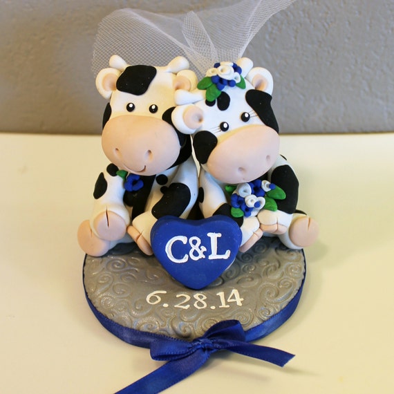 Custom Cow Wedding Cake Topper