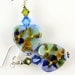 Heart Dangle Earrings, Glass Bead Earrings, Lampwork Earrings, Drop Earrings, Beadwork Earrings, Lampwork Jewelry, Floral Earrings.