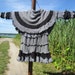 Bohemian Gypsy Shrug Sweater Cape, Black & White Small Cotton Jacket Upcycled Clothing