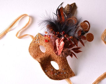 MASK- Pheasants In Flight - masquerade mask, Mardi Gras, fairy,Venetian, Halloween