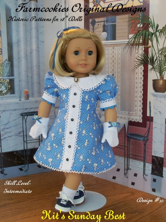 PRINTED Sewing Pattern / Kit's Sunday Best / Clothes for American Girl Kit, Ruthie or Molly