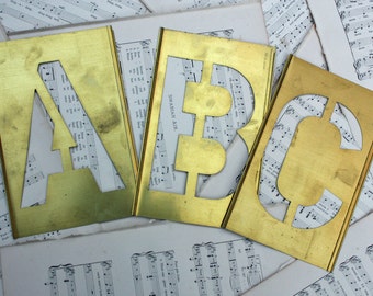 5 inch Letter pick your letter 7 inch Brass Stencil