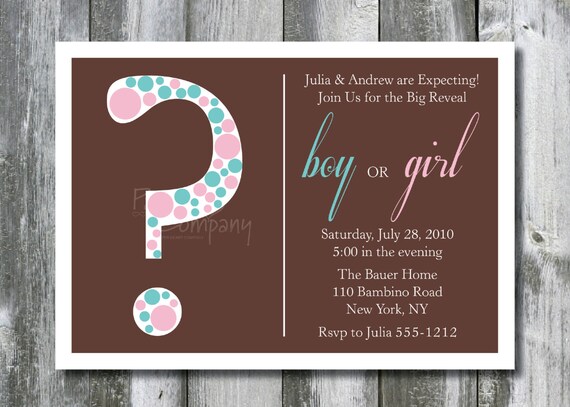 SURPRISE Baby Gender Reveal Party Invitation Printable diy Customizable Il_570xn