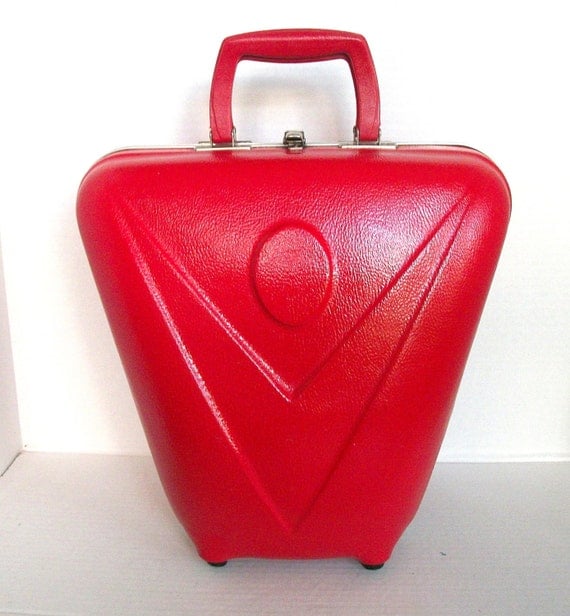 Vintage Bowling Ball Bag Cherry Red Hard Case