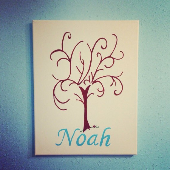 Guestbook alternative Baby Boy Shower Guest Book alternative fingerprint stamp tree