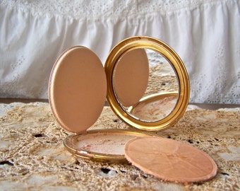 Vintage Powder Compact Coty Vanity Cosmetics Compact Mirror Blue Dot Airspun Face Powder 1980s