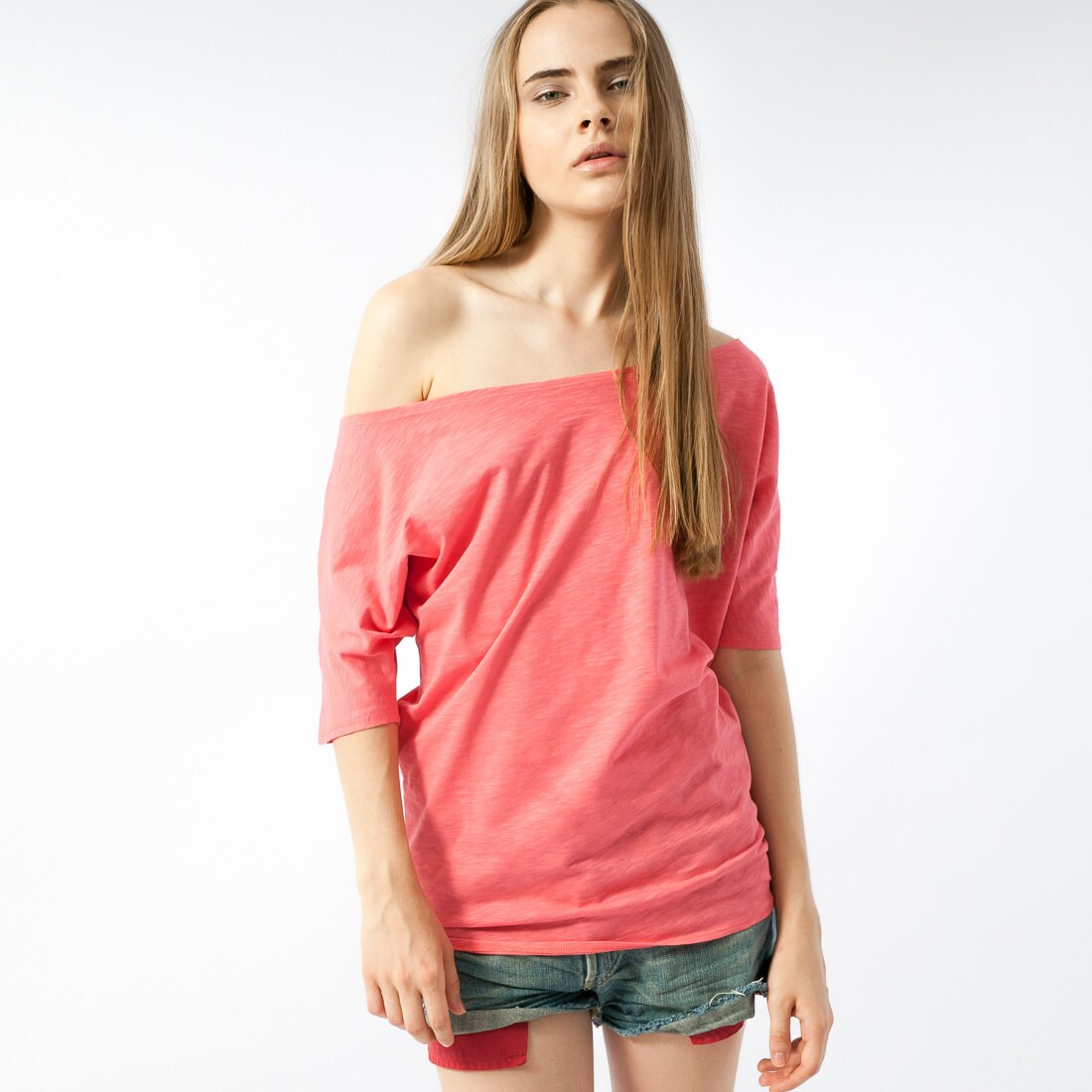 coral off shoulder top