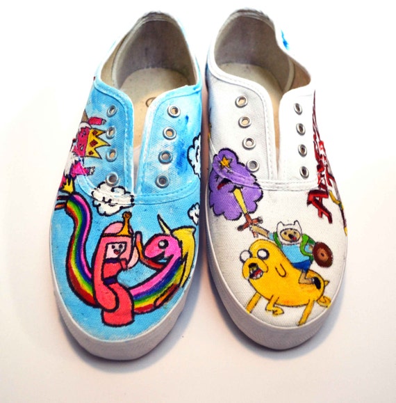 Items similar to Adventure Time Hand Painted Keds Shoes, MADE TO ORDER ...