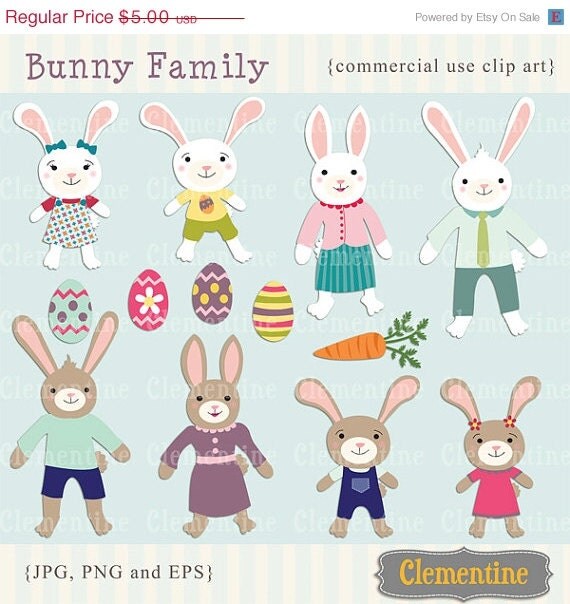 35% OFF SALE Easter clip art images, Bunny clip art, Easter vector, royalty free clip art- Instant Download Il_570xn