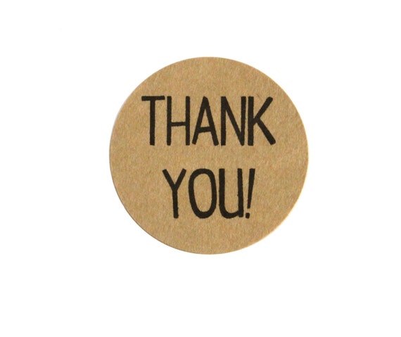 Items similar to 30 Thank You Kraft Round Circle Label Stickers (1.5 ...