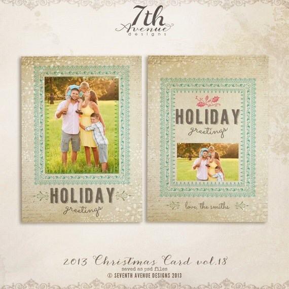 Items Similar To Instant Download 2013 Christmas Card Templates Vol 18 5x7 Inch Card Template Etsy Card Templates