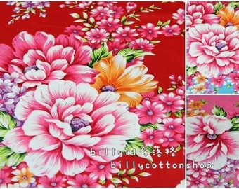 k324 - Traditional Taiwanese Floral - in full Yard (5 color to choose ) 157 cm wide