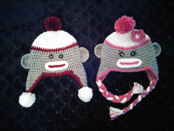 for sock crochet hat pattern newborn monkey Monkey MyCrochetHeaven Hat Sock Pattern Crochet by