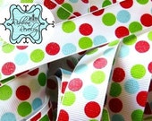 Gorgeous wonderfully made glitter silly dots 7/8" grosgrain ribbon Christmas Il_170x135