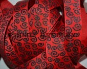 NEW GORGEOUS lack glitter wonky swirls on red grosgrain ribbon coordinates with Valentines lines Il_170x135