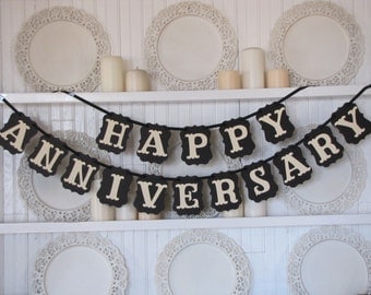 HAPPY ANNIVERSARY Banner, Anniversary Sign, Anniversary Party, 50th Anniversary