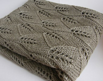 Linen throw blanket hand knit-linen bedspread-linen coverlet-linen blanket-bed cover gray-organic-linen bedding-custom size blanket-lace