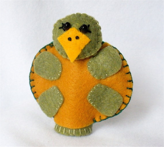 Felt Turtle Finger Puppet Storytelling Prop Removable Shell
