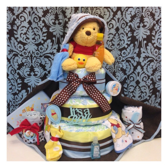 Items similar to Custom Winnie the Pooh Diaper Cake on Etsy