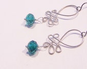 Birthstone earrings May emerald Swarovski wire dangle earrings