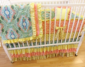Girl Crib Bedding- Baby Bedding- MADE to ORDER- Girl Crib Bedding Set