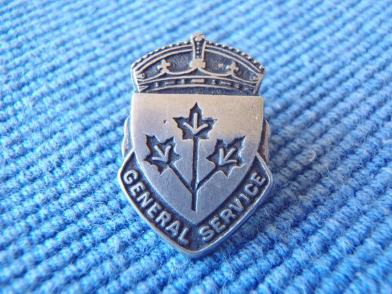 WWII Sterling Silver Canadian General Service Badge 1940s BMCo