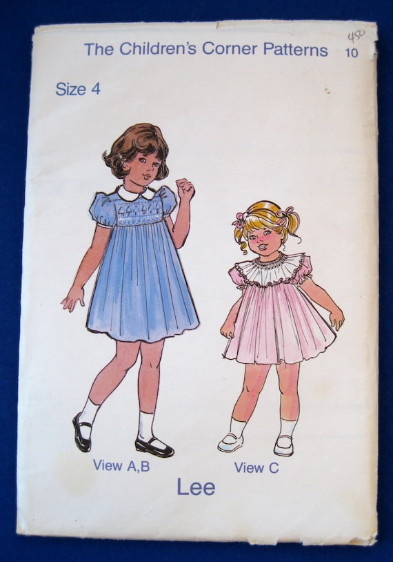Girls Smocked Dress Pattern Size 4 The Childrens by QuiltCitySue
