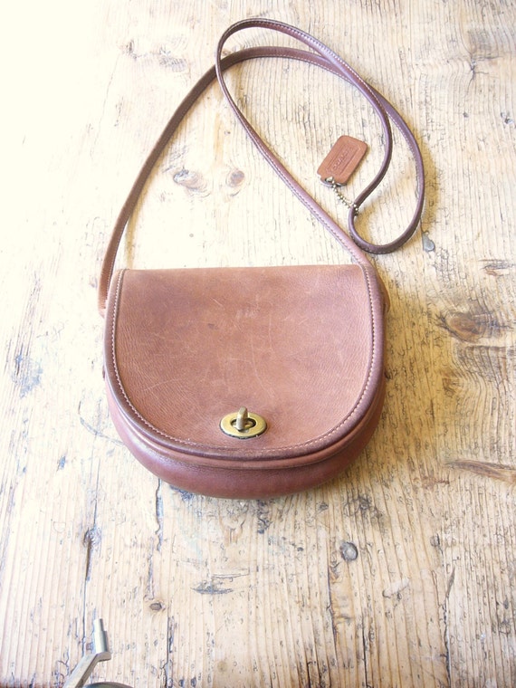 Vintage Coach Small Crossbody Purse Brown Leather