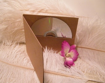 CD Sleeves / 10 Kraft CD Jackets / Photography Packaging / Favor Case / Recycled Blank Cardboard / Holds 2 CDs / Fold Over