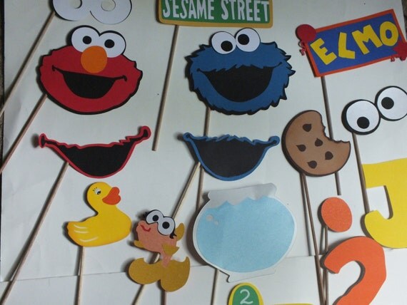 SESAME STREET photo booth props kids parties elmo