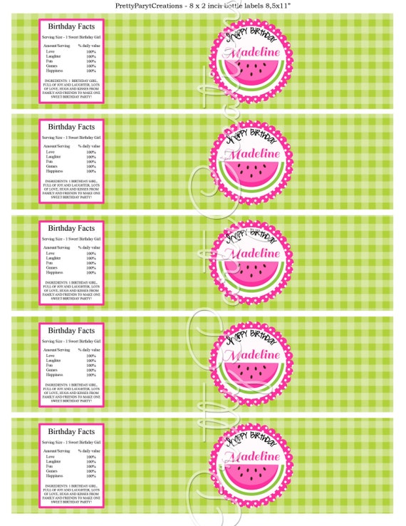 WATERMELON water labels - YOU PRINT by Pretty Party Creations | Catch ...