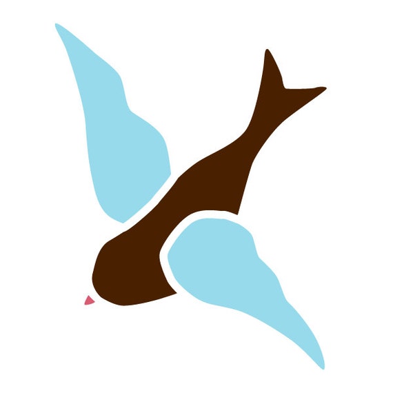 bird wall stencil for painting kids or baby room mural