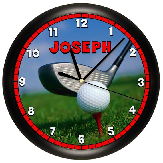 Golf WALL CLOCK Custom by cabgodfrey on Etsy