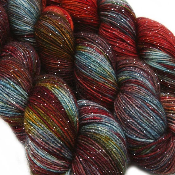 DESTINATIONS glitter sock yarn BERLIN hand dyed sw merino