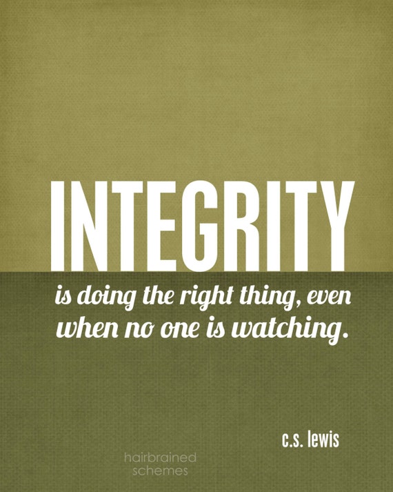 Items similar to Inspirational Character Integrity Poster - Graduation ...