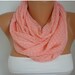 Salmon Scarf Polka Dots Infinity Scarf Shawl Circle Scarf Loop Scarf Gift - for her -- fatwoman
