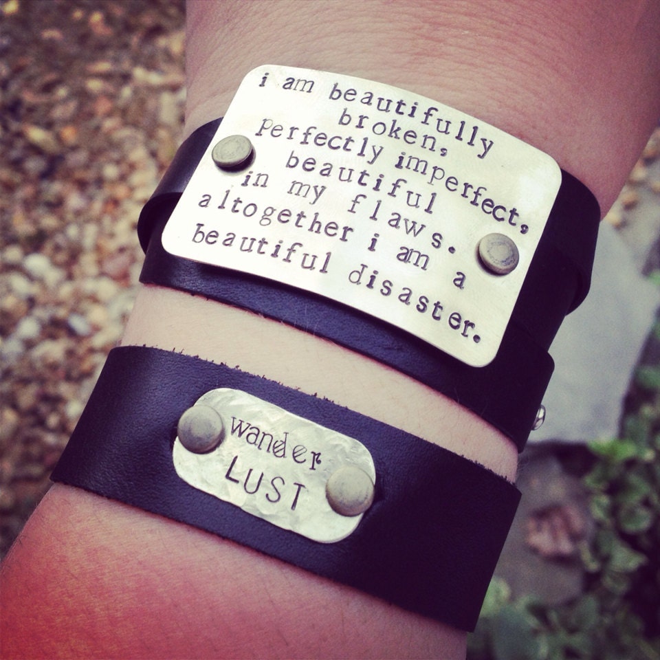 hand stamped beautifully broken bracelet by SoBeautifullyBroken