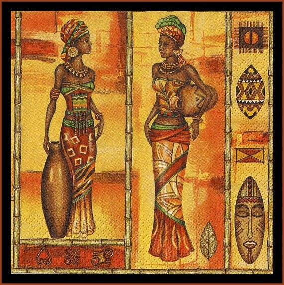 Decoupage Paper Napkins African Ladies Scrapbooking Paper