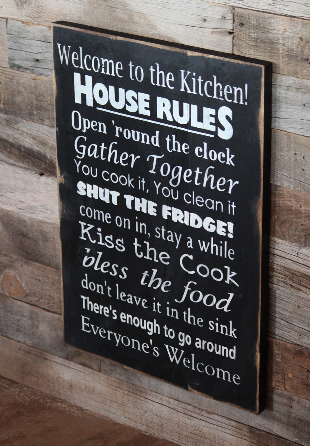 Large Wood Sign to the Kitchen Subway Sign