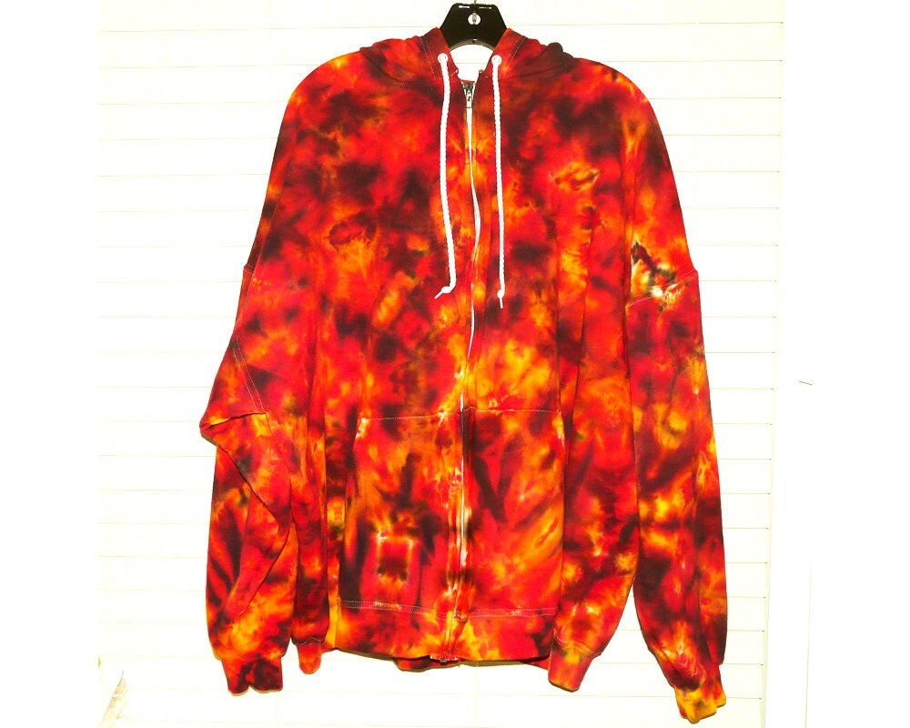 2X or 3X Zip Tie Dye Hoodie Sweatshirt Mens or Womens Jacket