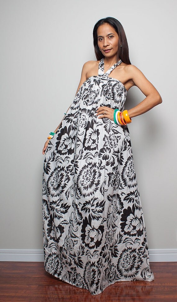 black and white summer maxi dress