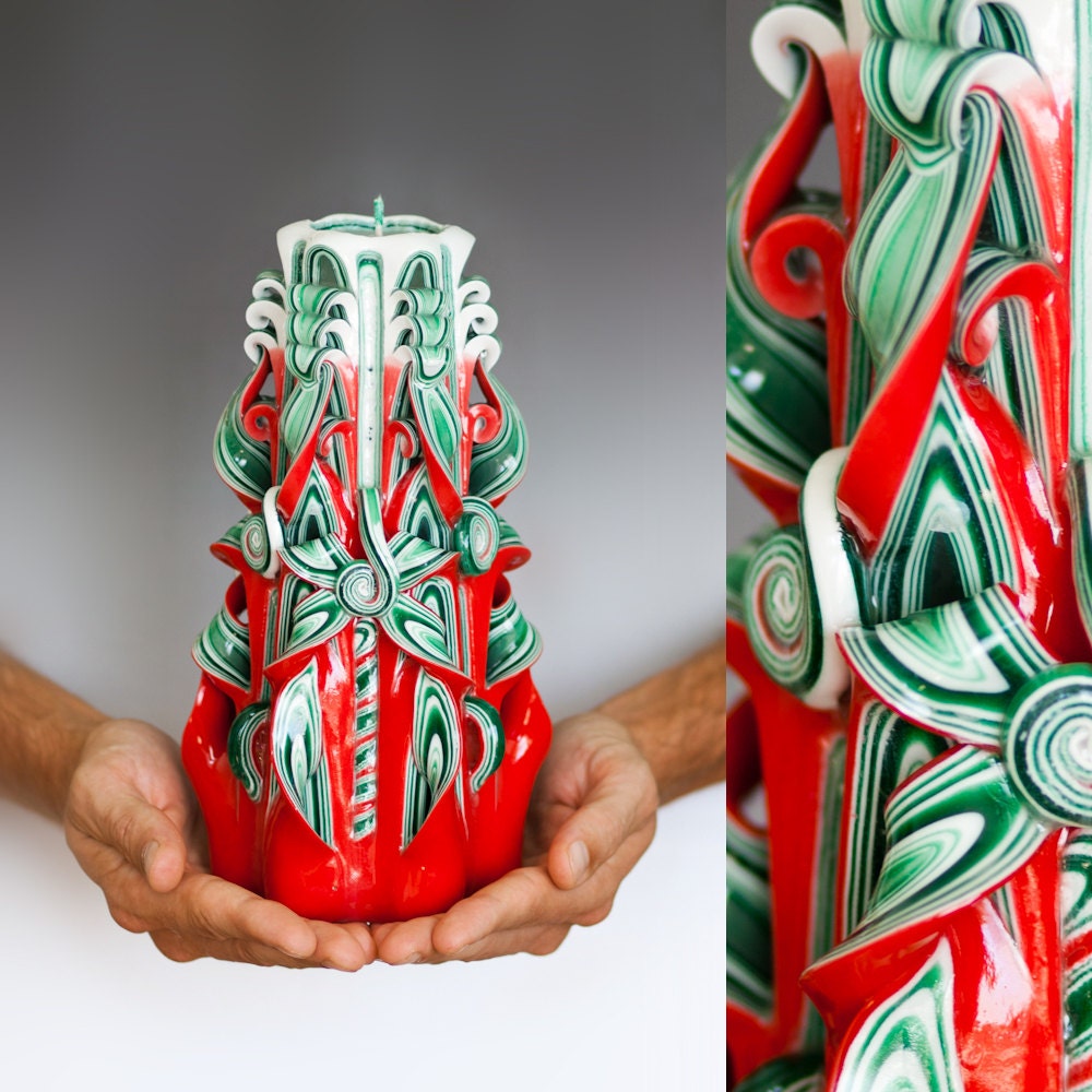 Christmas gift Christmas candle Carved candle by primacandle